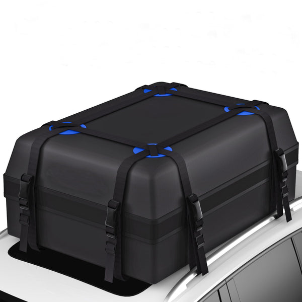 VALLYDOM Car Roof Bag 20 Cubic/560 L, 1680D PVC Waterproof Roof Bag No Need Rack, Roof Box with Anti Slip Pad, 6 Heavy-Duty Straps and Password Lock, Folding Soft Roof Bag for Cars with/Without Rack