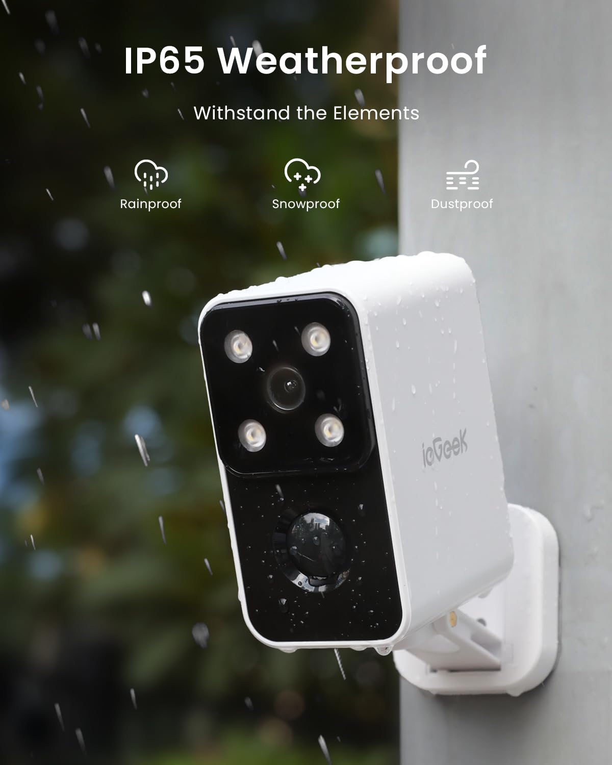 ieGeek No Monthly Fee 2K Security Camera Outdoor Wireless, 180° Horizontal Pan, Rechargeable Battery Wifi Home Camera, Colour Night Vision, Motion Detection, Siren Floodlight, Voice Intercom, IP65