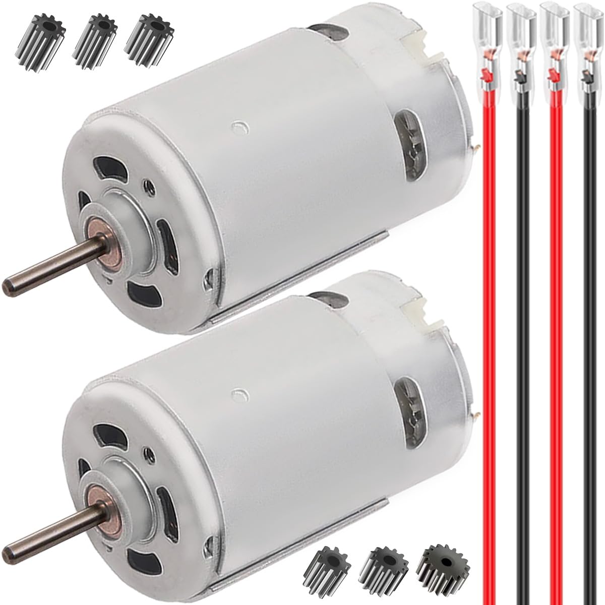 2 Pcs 545 Micro Motor DC 3.7-7.4 V 23500 RPM Long Shaft High Torque Gear RC Power Wheel Mini/Small Motor with Spring Wire, for RC Toy Car/Robot/Mini Fan/Electric Drill/UAV/DIY/Test