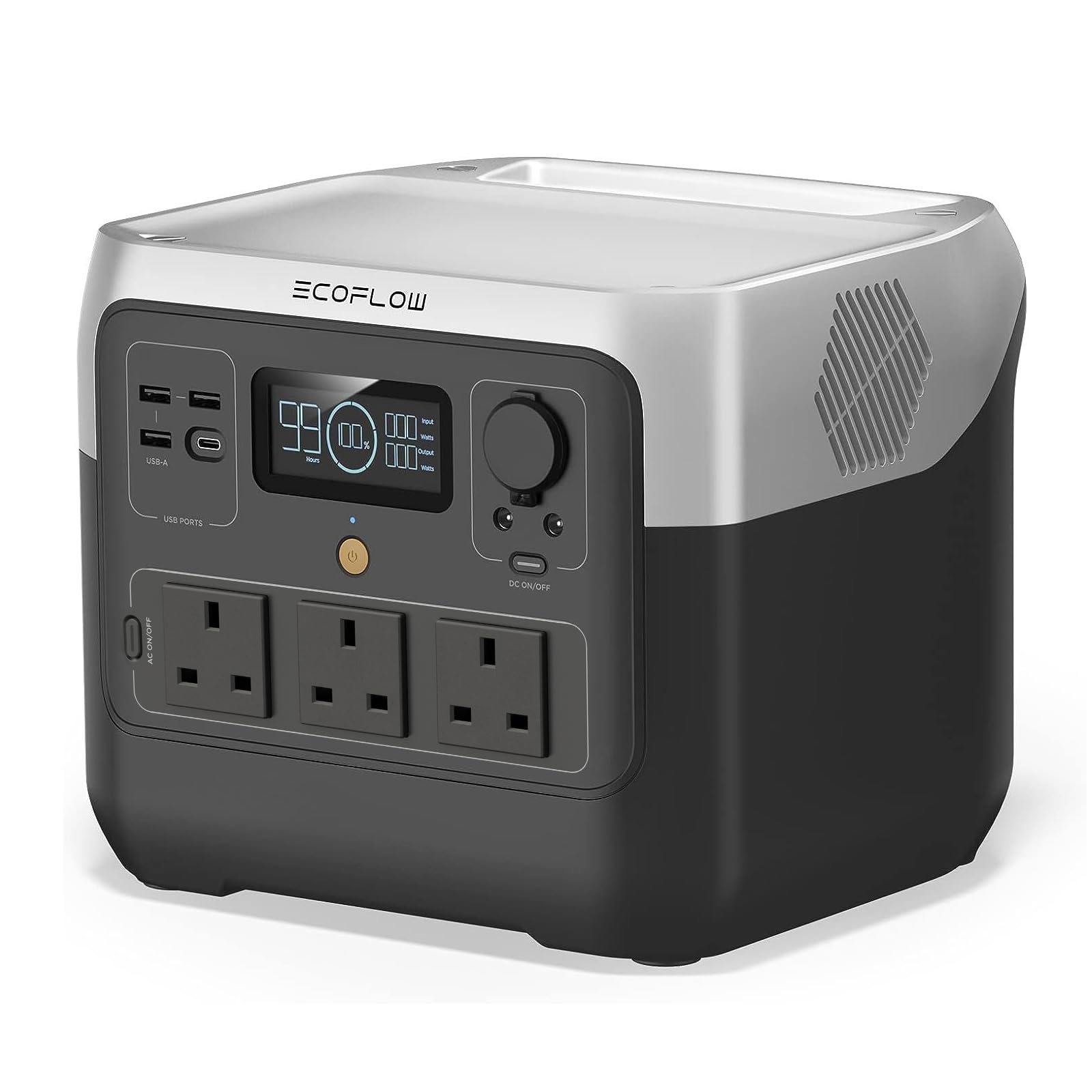 ECOFLOW Portable Power Station RIVER 2 MAX, 512Wh LiFeP04 Battery/ 1 Hour Fast Charging, Up To 1000W Output, Solar Generator (Panel Not Inc.) for Outdoor Camping/RVs/Home Use