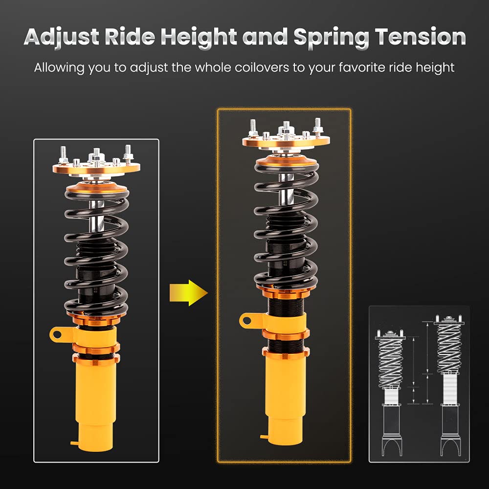 maXpeedingrods Coilovers Shock Suspension for BMW E46 3 Series 316i 318i 320i 323i 325i 328i 330i 1998-2006 - Red