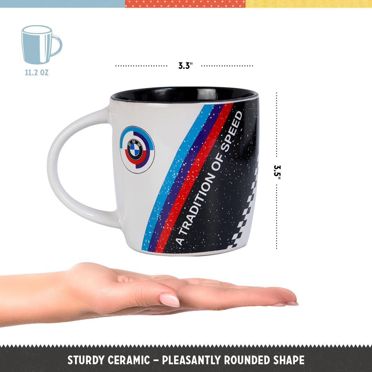 Nostalgic-Art Retro Coffee Mug 330ml BMW Motorsport - Tradition of Speed - Gift Idea for BMW Accessories Fans Original Licensed Product (OLP) Ceramic Mug for Coffee Vintage Design