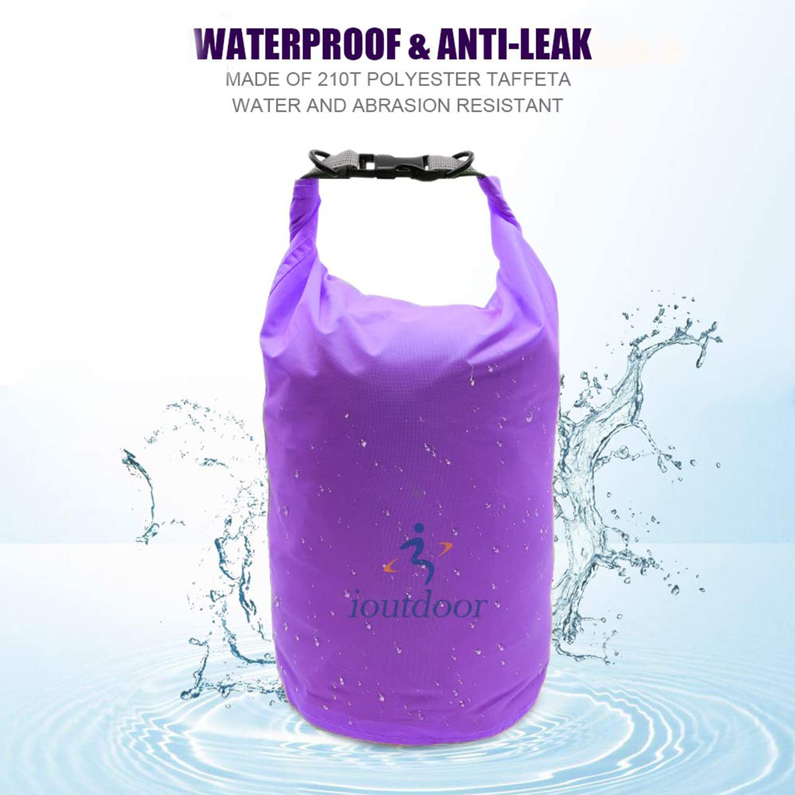 ioutdoor Dry Bag Set 2L + 5L + 10L + 20L+ 40L+ 70L Waterproof Small Lightweight Dry Bags for Paddle Board Kayaking Swimming Fishing Camping Hiking