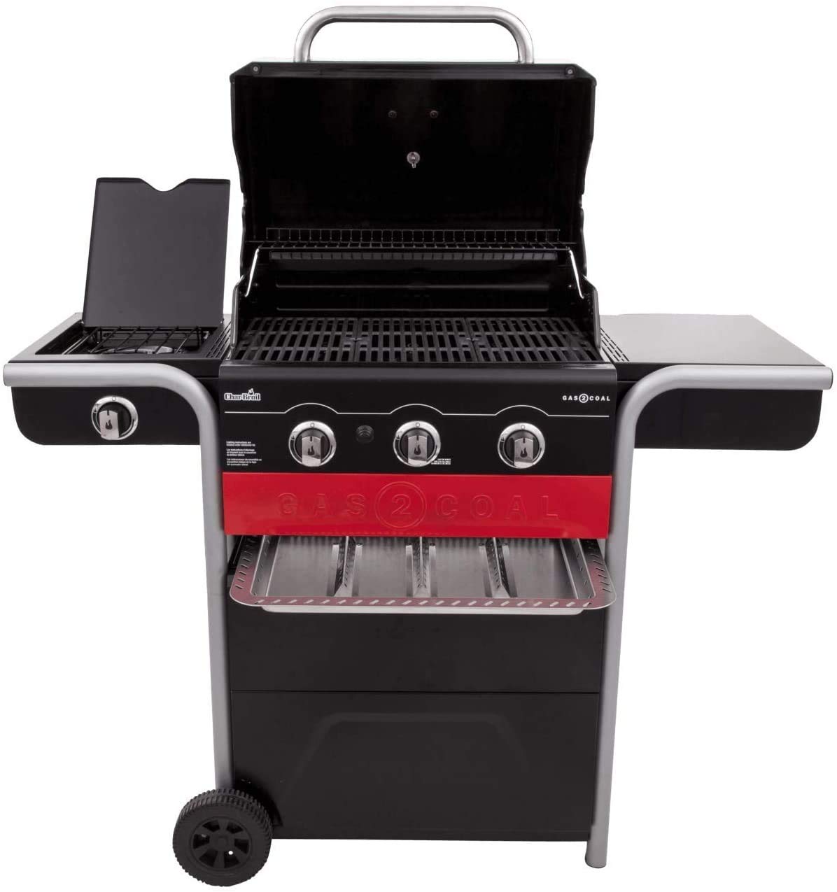 Char-Broil Gas2Coal 440 Hybrid Grill Gas Barbecue, Black