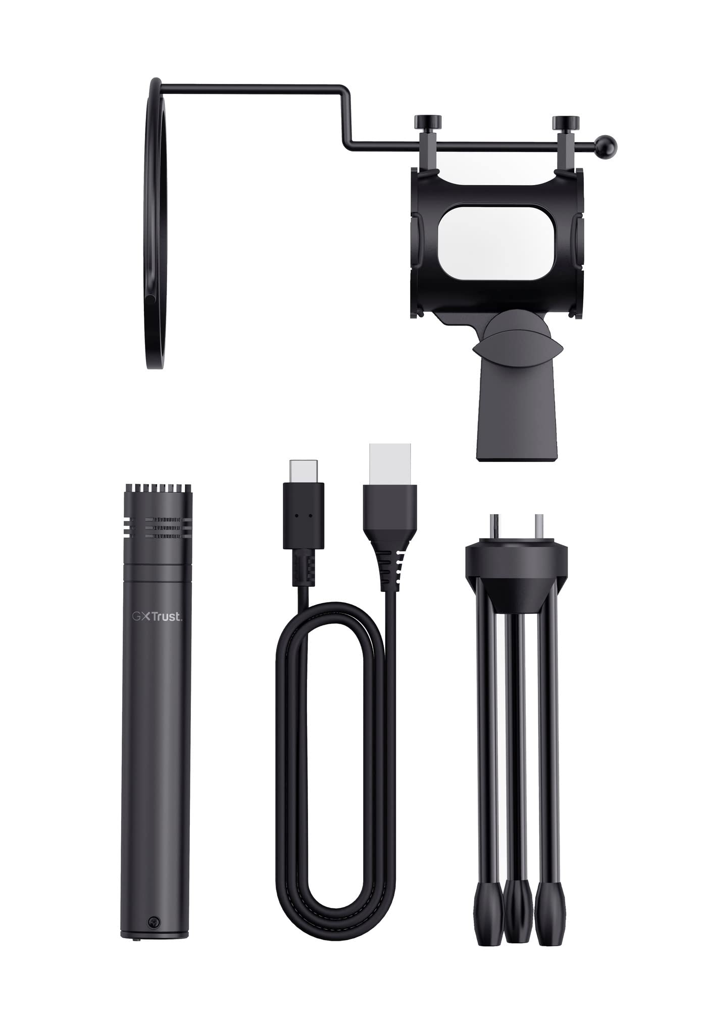 Trust Gaming GXT 236 Yami USB Condenser Streaming Microphone for Podcast, Twitch, Discord, ASMR, Youtube, Playstation 5, Gaming Mic with Cardioid Recording Pattern, Mute Button, RGB Light - Black