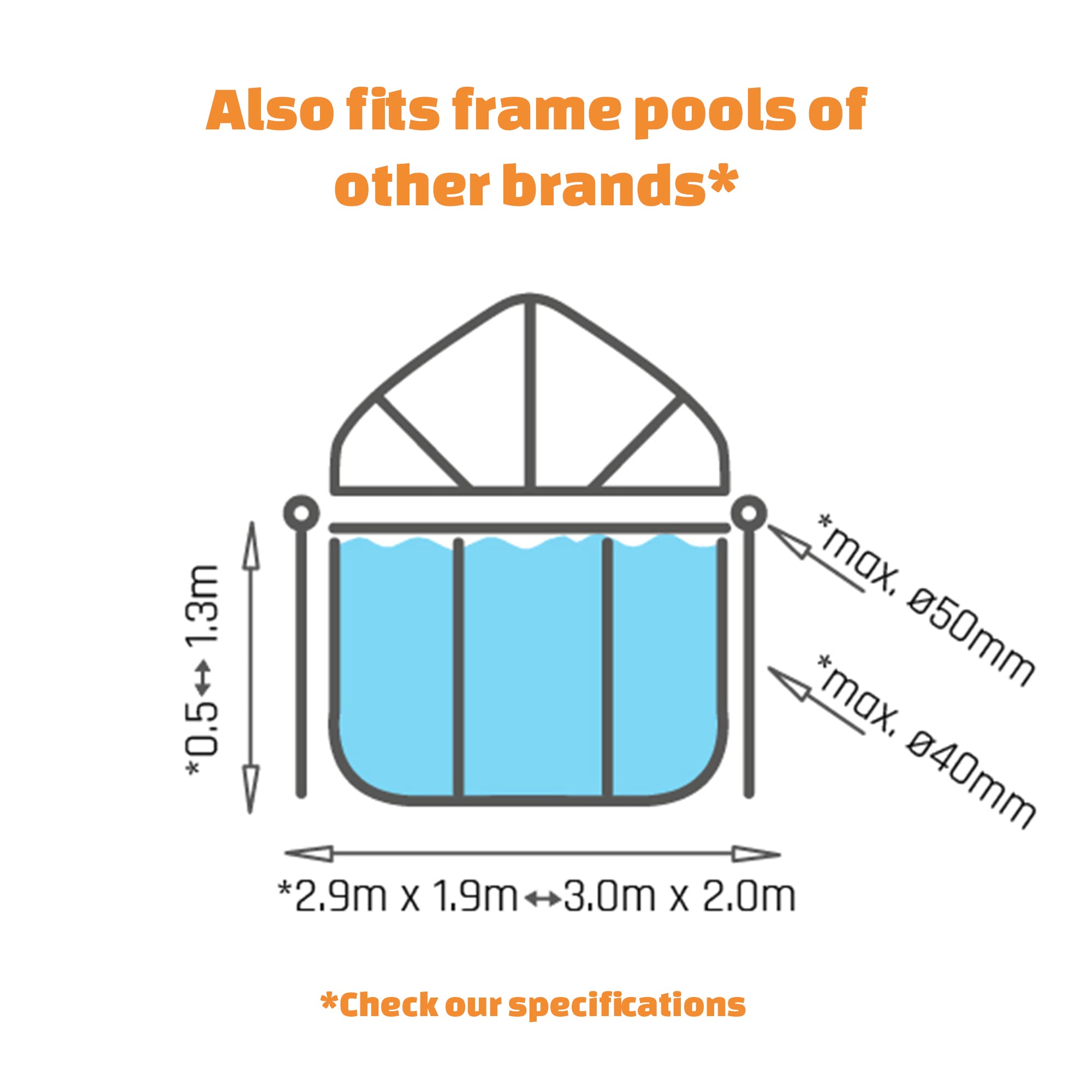 Pool Dome 10x6.6ft - Universal for Rectangular Pools - Keeps Water Warm and Clean - Protects Against Wind and Debris - Excellent Customer Service - Suitable for EXIT and Other Frame Pools