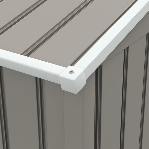 Outsunny 7.7 x 5.7ft Metal Garden Shed with Ventilation Slots and Sliding Doors, Galvanised Outdoor Tool Storage House, Grey