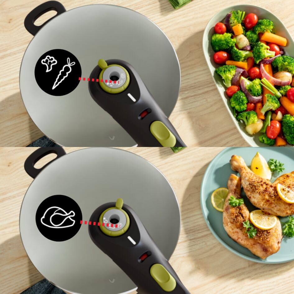 Tefal Secure 5 Neo Stainless Steel Pressure Cooker, 6L, Induction Compatible, Silver, 5 Safety Devices, Durable and Easy to Use, P2530738