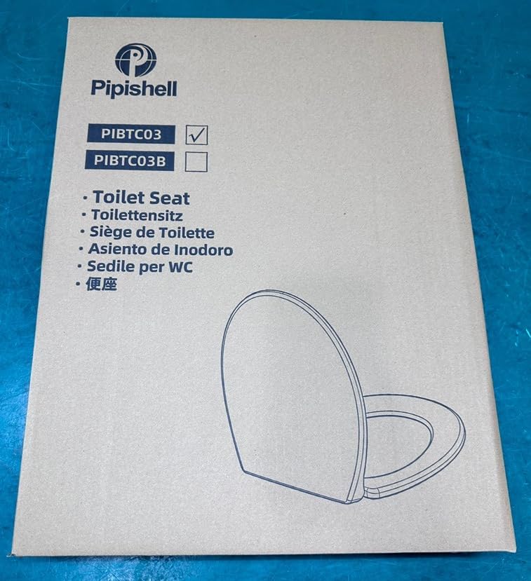 Pipishell Soft Close Toilet Seat, Toilet Seat with Quick Release for Easy Clean, Simple Top Fixing, Standard Toilet Seats White with Adjustable Hinges, O Shape