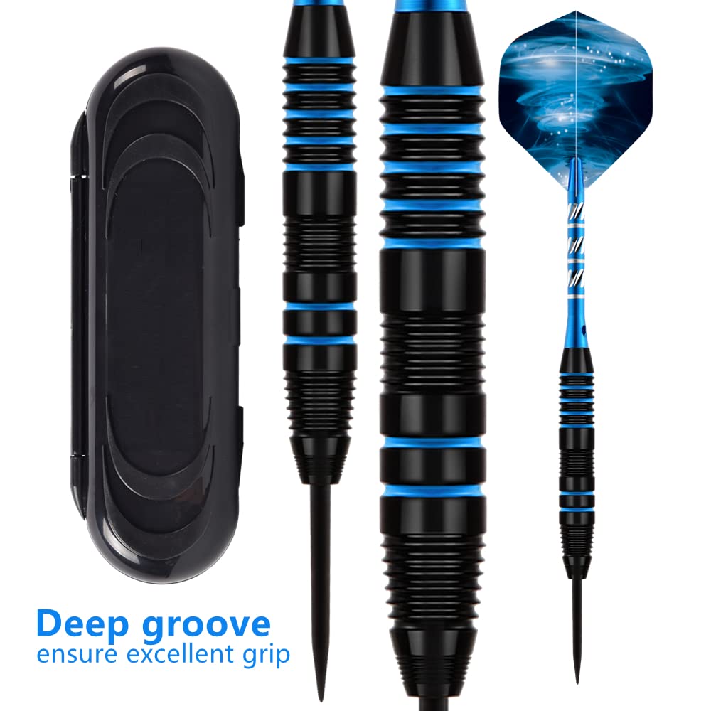 Steel Tip Darts Set,3 Pack Professional Dart with Aluminum Shafts and Darts Case