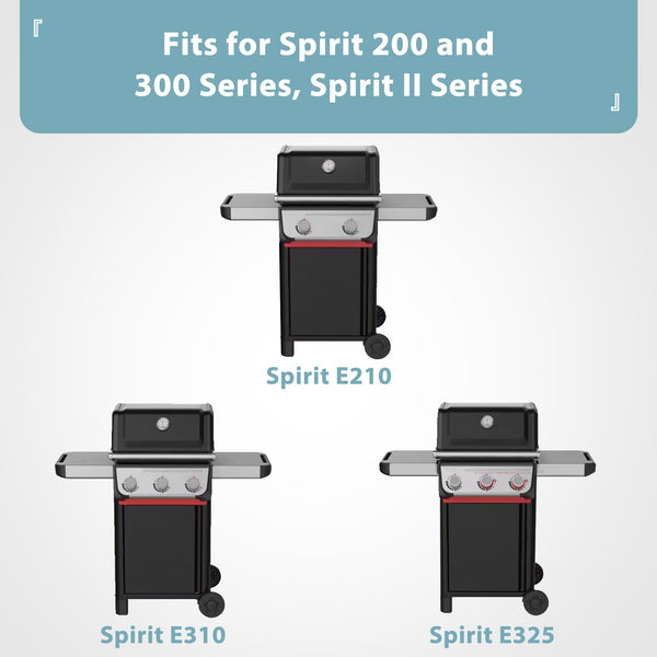 Grill Cover for Weber Spirit 200/300 Series, Also Fits for Spirit II 300, Double Straps and Built-in Vents, Durable & Waterproof, 52-Inch, Black