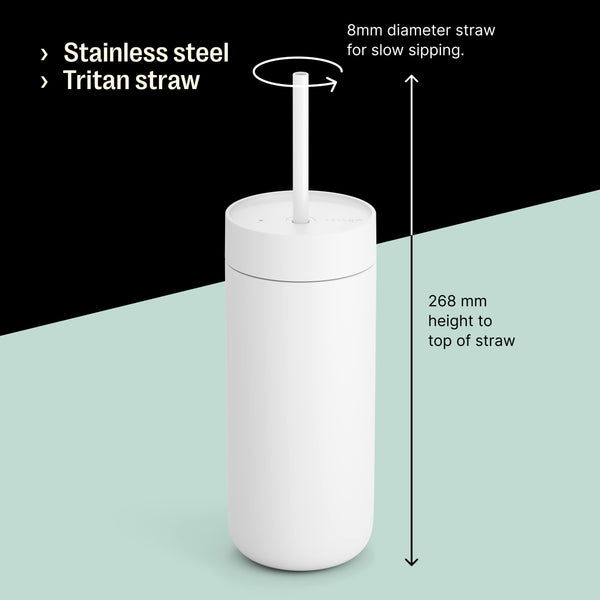 Fellow 16 oz Carter Cold Travel Mug for Water, Iced Tea, Coffee, Smoothies, Iced Coffee & More - Stainless Steel Vacuum-Insulated Iced Coffee Tumbler