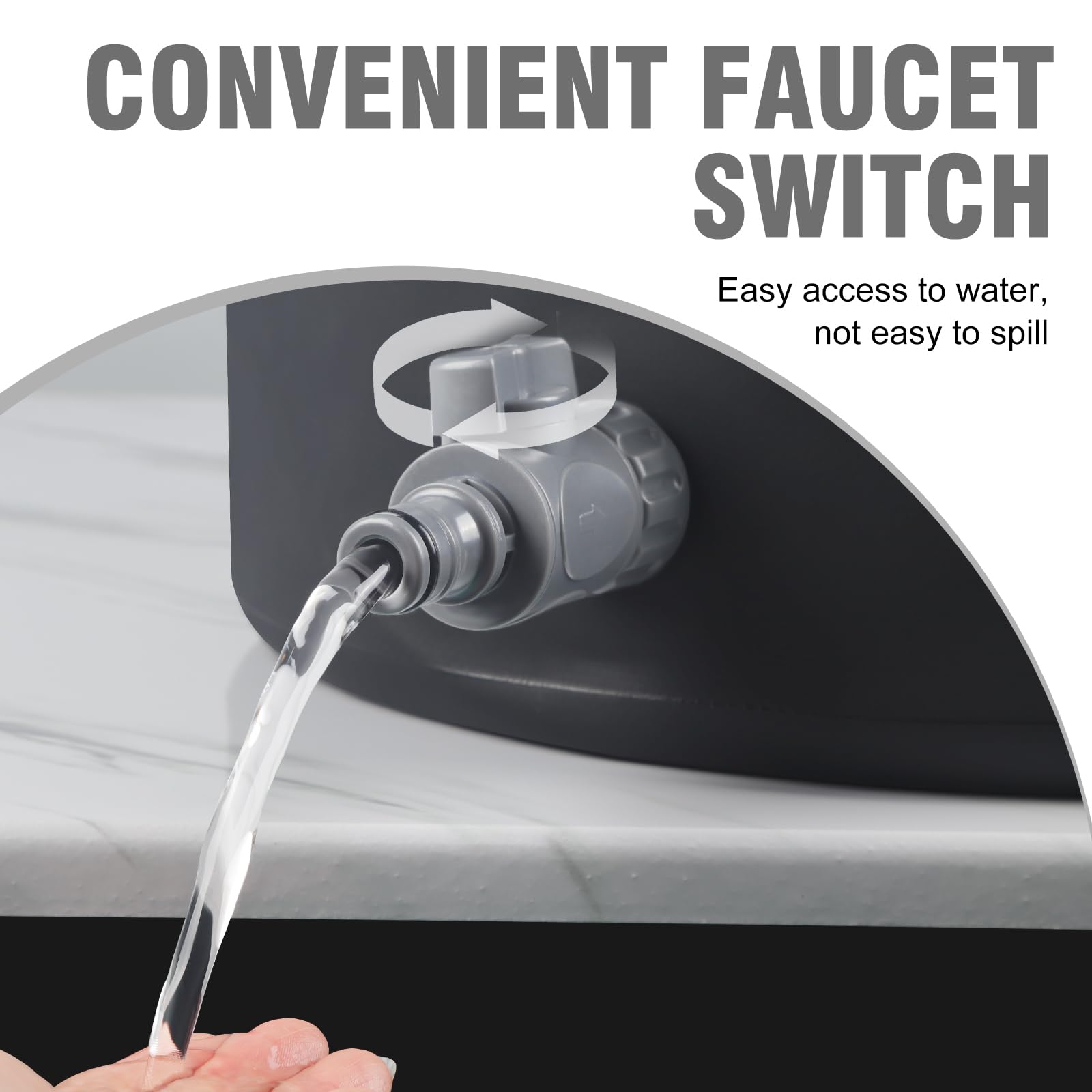 Spopal 20L Collapsible Bucket, Outdoor Foldable Bucket with Drainage Outlet for Camping, Collapsible Storage Container for Traveling Picnic Hiking Fishing Car Washing