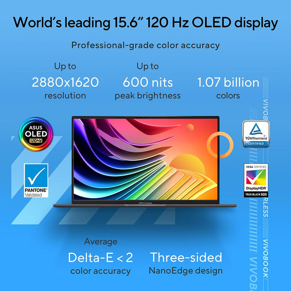 ASUS Vivobook 16 X1605VA Laptop | 16.0" WUXGA 16:10 Screen | Intel Core 7-150U | 16GB RAM | 1TB PCIe SSD | Windows 11 | Silver