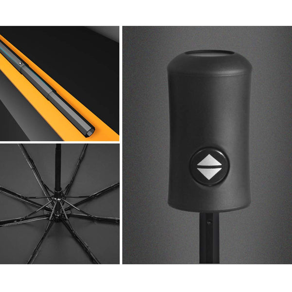 Maibar Umbrella Windproof Strong 24 Ribs Compact Umbrellas Sun UV Protection spf 50 Folding Travel Large Auto Open Close Umbrellas Umbrella (Black)