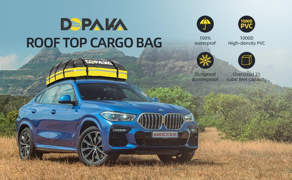 Rooftop Cargo Carrier Bag,100% Waterproof Heavy Duty 1000D Car Top Carrier,15 Cubic Feet Car Roof Bag for All Vehicle with/Without Rack,High-Frequency Welded Seams,Anti-Tear Anti-Slip Mat,6 Door Hooks