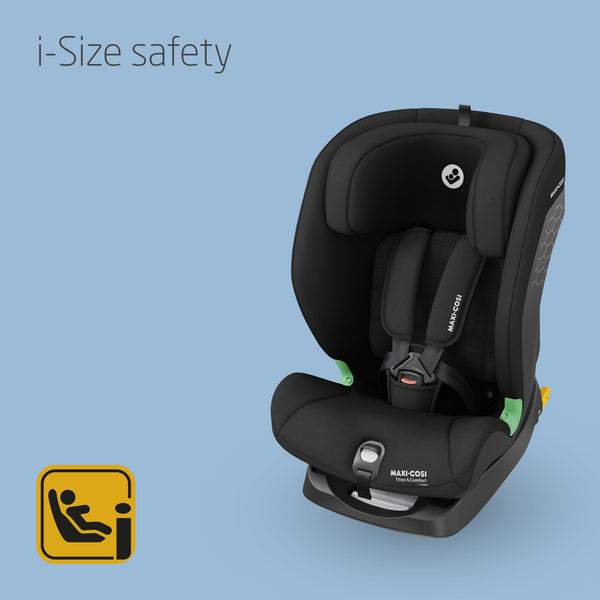 Maxi-Cosi Titan S Comfort i-Size, Breathable Comfort Fabrics, Child Car Seat, 15 months-12 years (76-150cm), ISOFIX Car Seat, 5 Recline & 13 Headrest Positions, G-CELL Protection, Authentic Black