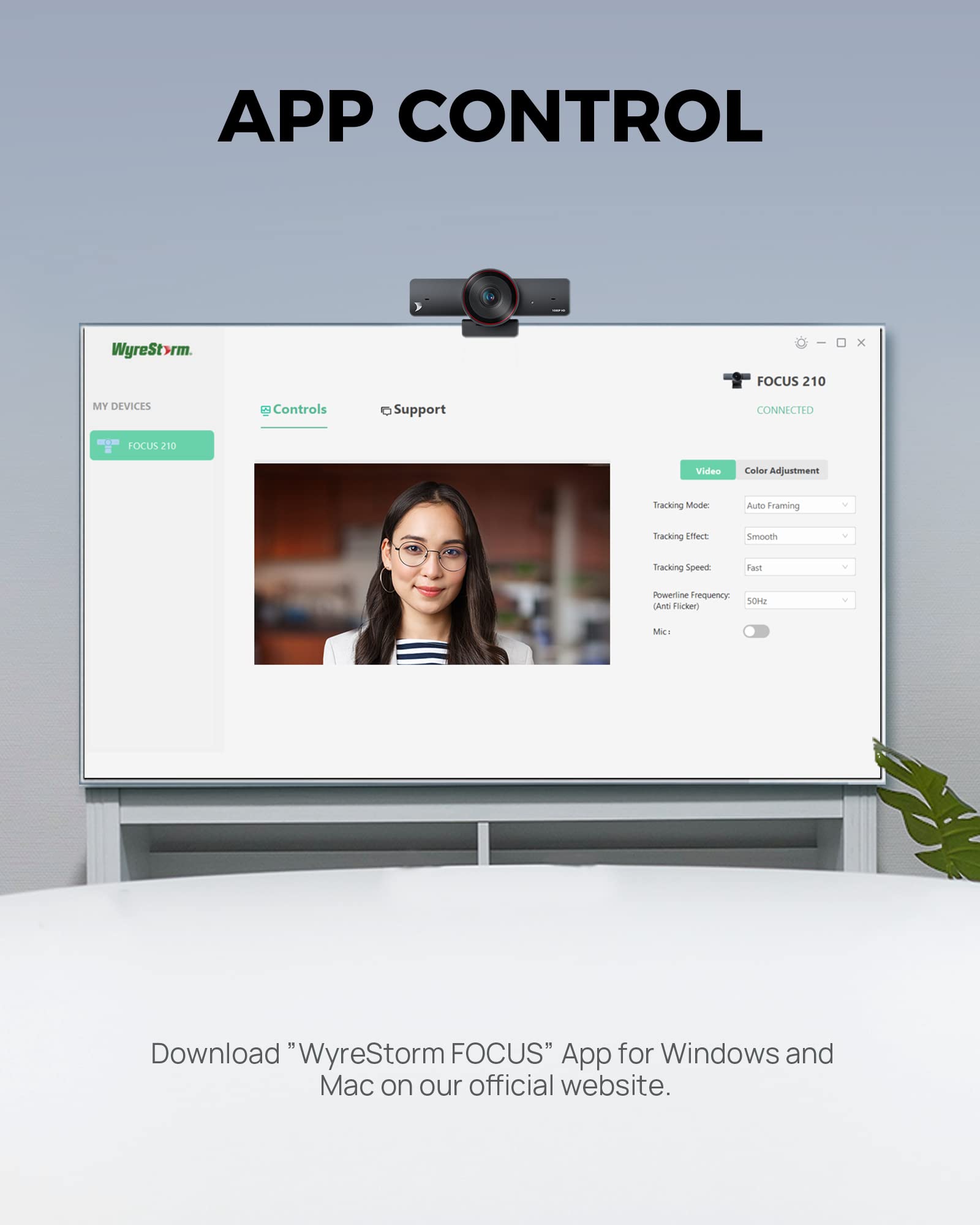 WYRESTORM 4K Conference Webcam with AI Tracking, Auto Framing, 120° Wide Angle, 90fps, 8X Digital Zoom, ePTZ, Dual Mics, Conference Room Webcam for Video Call, Remote Education, HD Live Streaming
