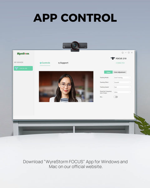 WYRESTORM 4K Conference Webcam with AI Tracking, Auto Framing, 120° Wide Angle, 90fps, 8X Digital Zoom, ePTZ, Dual Mics, Conference Room Webcam for Video Call, Remote Education, HD Live Streaming
