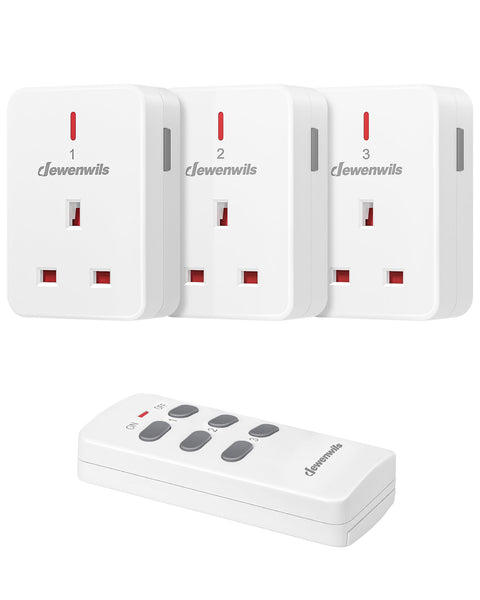DEWENWILS Remote Control Plug Socket, 13A/3120W Heavy Duty Wireless Li ...