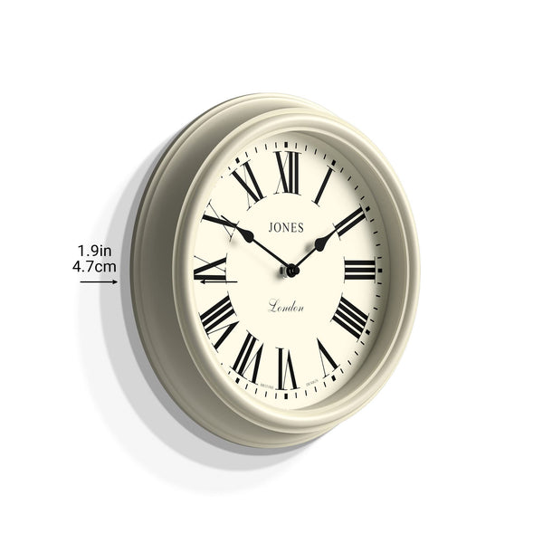 Jones Clocks Venetian wall clock | Classic round clock | 30cm | White | Roman numerals | Traditional design ideal for kitchen, living room or bedroom