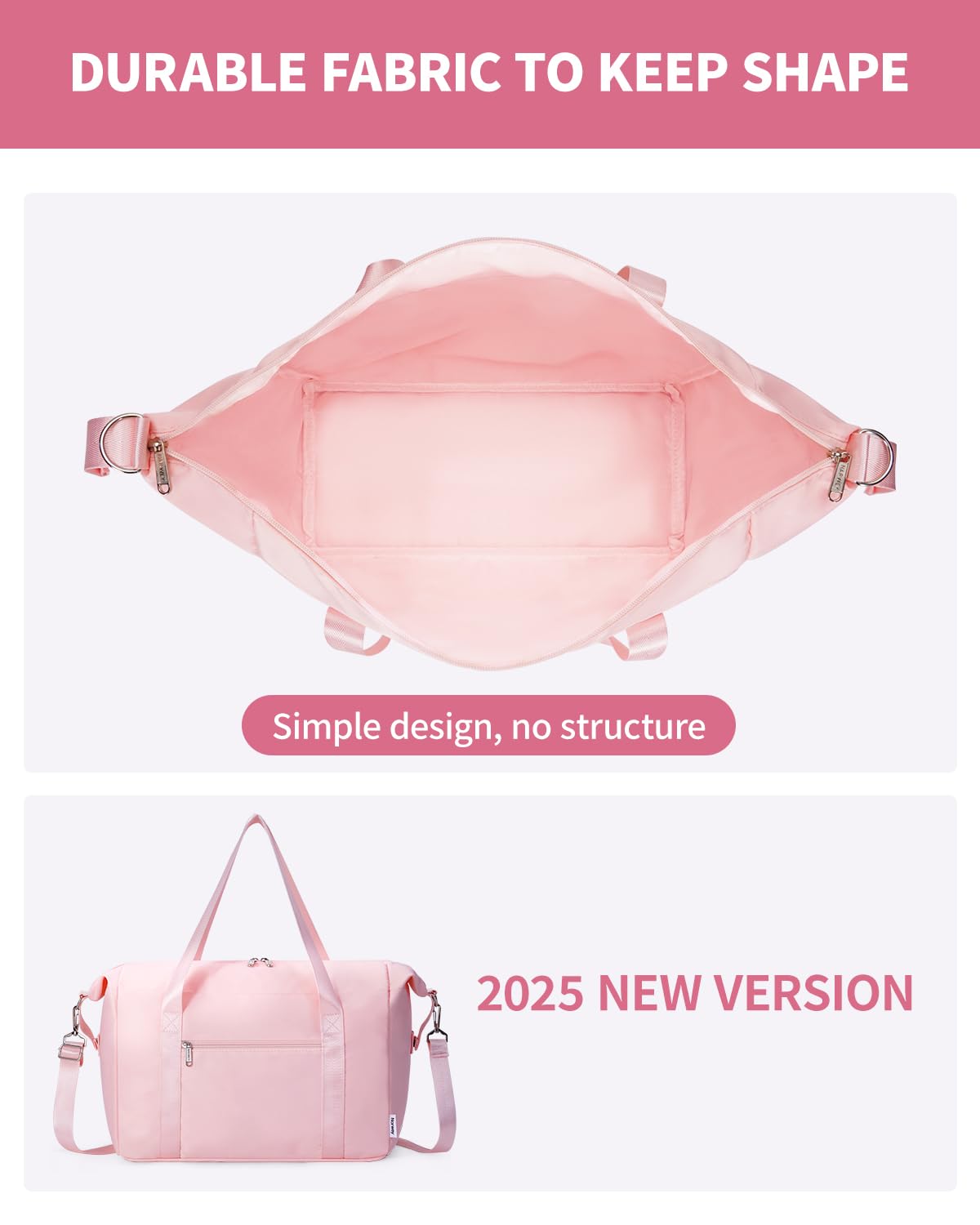 Narwey for Ryanair Cabin Bag 40x20x25 Underseat Ryan Air Bag Foladble Travel Duffel Hospital Carry on Hand Luggage Holdall Weekend Overnight Bag for Women and Men 20L (Beige with Green Straps)