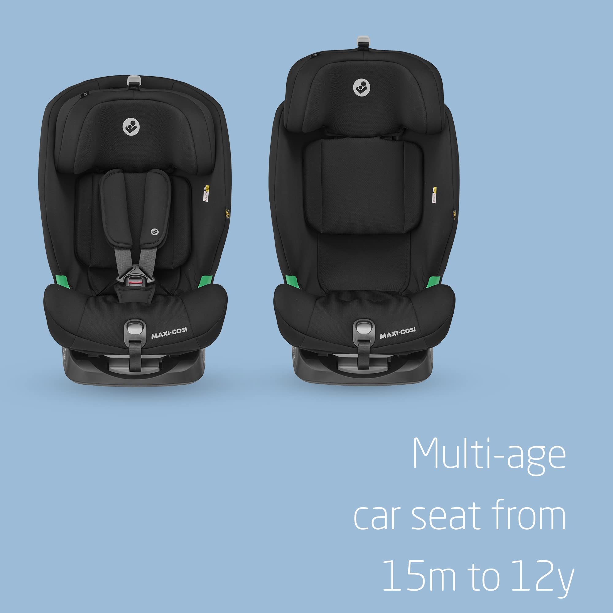 Maxi-Cosi Titan S Comfort i-Size, Breathable Comfort Fabrics, Child Car Seat, 15 months-12 years (76-150cm), ISOFIX Car Seat, 5 Recline & 13 Headrest Positions, G-CELL Protection, Authentic Black