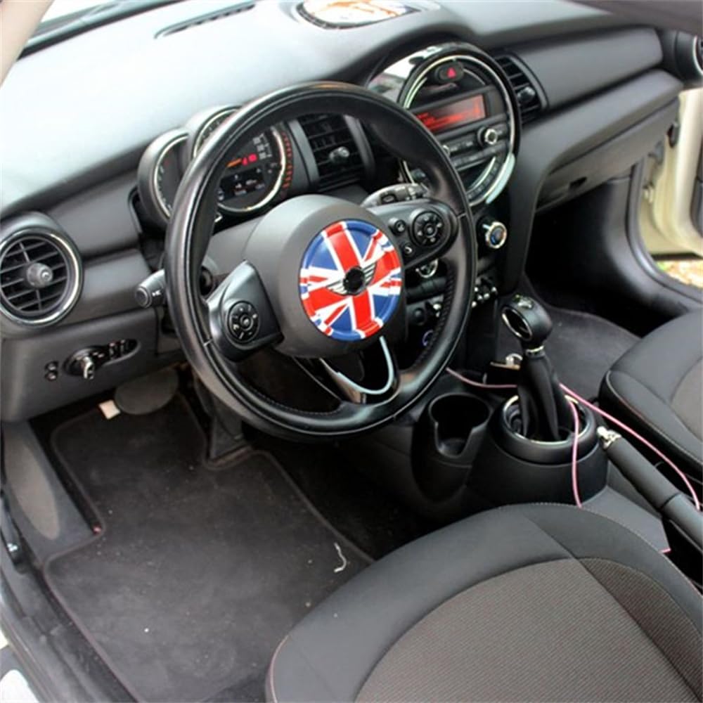 ABS Plastic Steering Wheel Decoration Trim Cover Sticker Shell for Mini Cooper F54 Clubman F55 Hardtop F56 Hatchback F57 Convertible F60 Countryman 2014~2020 (Union Jack Gray)