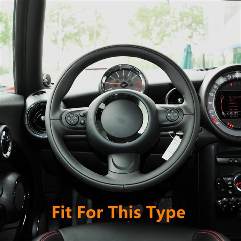 ABS Plastic Steering Wheel Decoration Trim Shell Sticker for Mini Cooper R55 Clubman R56 HatchBack R57 Convertible R58 Coupe R59 Roadster R60 Countryman R61 Paceman 2006~2016 B (Union Jack Gray)
