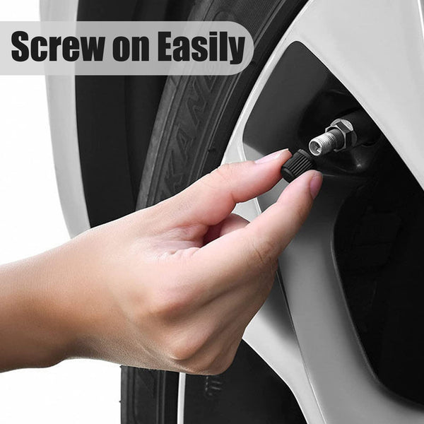 TCPENG® 10PCS Tyre Valve Caps, with O Seal Ring, Universal Stem Dust Covers for SUV, Cars, Bike, Motorcycles, Trucks, Heavy-Duty, Airtight Seal, Screw-On, Easy to Operation (10 Pack Black)