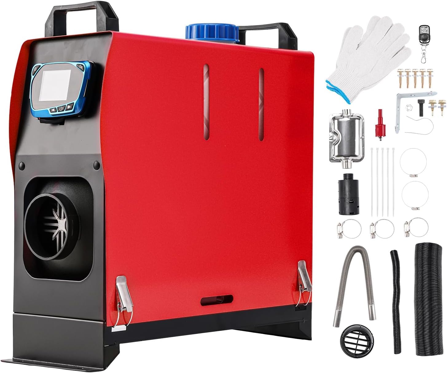 ShockFlo 12V 5KW Diesel Air Heater, All in One Parking Heater Kit with Remote Control, Silencer and LCD Display, Fast Heating, for RV Truck, Motorhomes, Boat, Bus, Car Trailer, Caravans