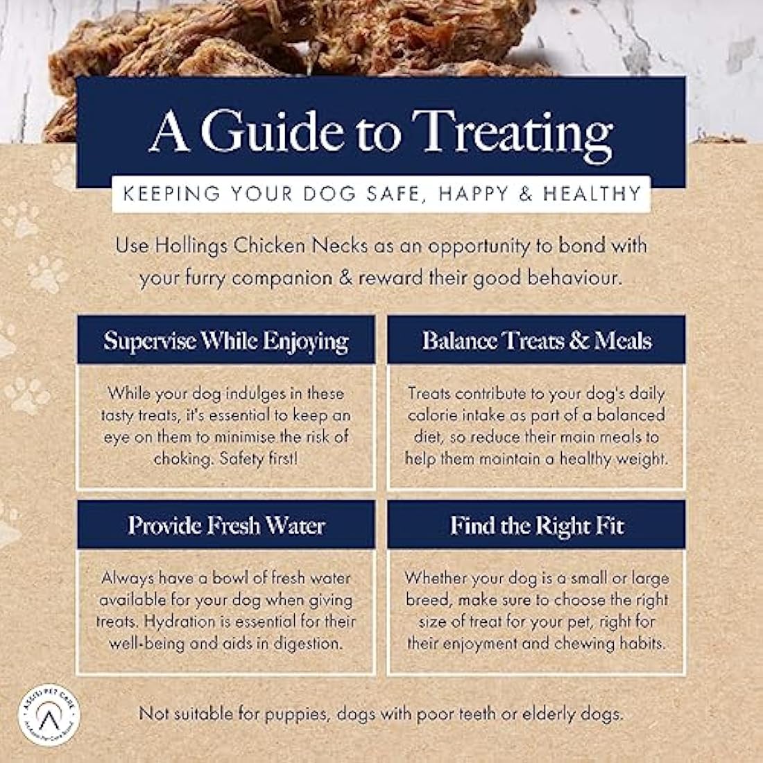 Hollings Chicken Necks Dog Treats, 100% Natural Air Dried Chew Treats for Adult Dogs, Grain Free and High in Protein (2kg)