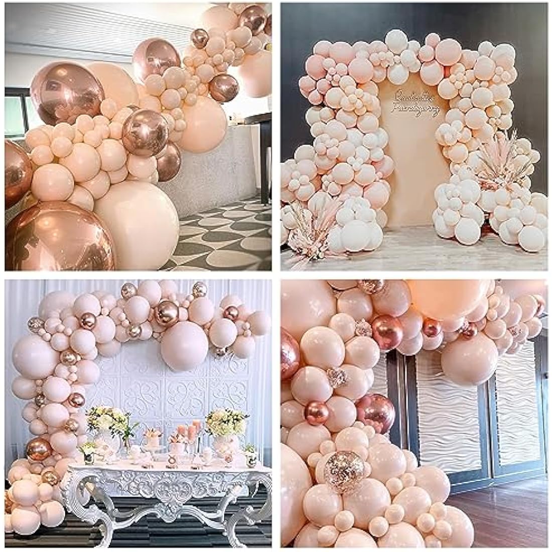 Double Stuffed Blush Balloons Different Sizes Cream Blush Pink Balloon Garland Arch Kit 18 12 10 5inch Pastel Peach Nude Helium Latex Balloons for Boho Birthday Wedding Bridal Shower Party Decorations