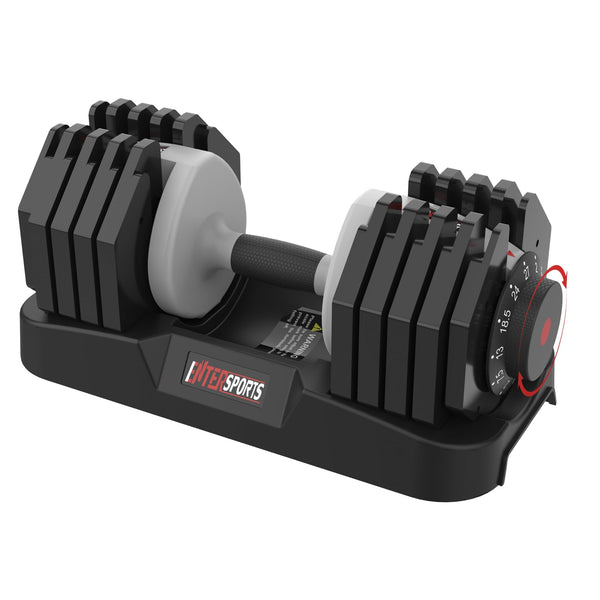 EnterSports 12kg/18KG/27KG Adjustable Dumbbells,Dumbbell Set for Saving Place, Dumbbell Weights with Non-Slip Handle, Home Gym Strength Training Equipment for Full Bodybuilding