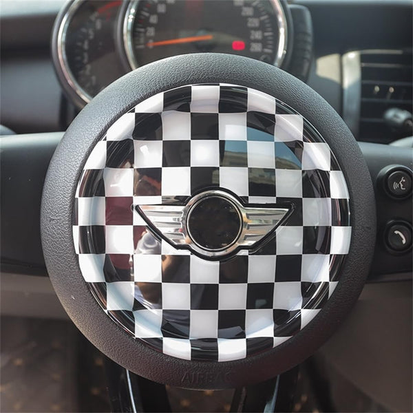 ABS Plastic Steering Wheel Decoration Trim Cover Sticker Shell for Mini Cooper F54 Clubman F55 Hardtop F56 Hatchback F57 Convertible F60 Countryman 2014~2020 (Union Jack Gray)