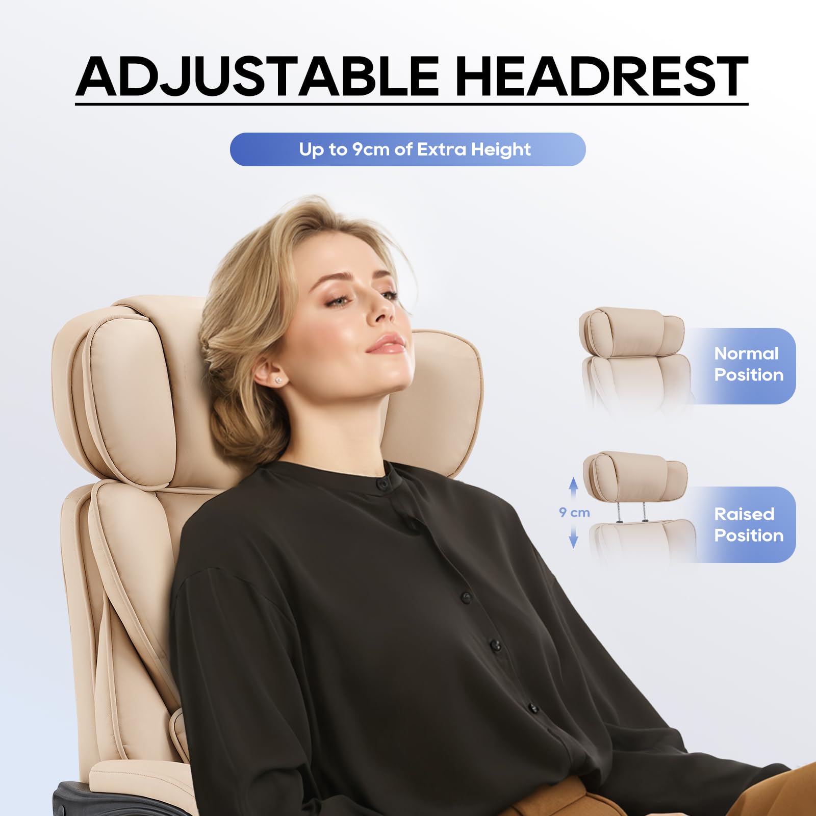 COLAMY Executive Office Chair with Footrest - Ergonomic High Back Design, Thick Bonded Leather Computer Chair with Removable Lumbar Pillow, Recliner Desk chair for Home Office Work Comfort (Black)