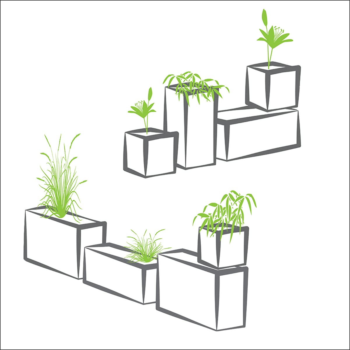 EDA Square Flower Pot, Anthracite Grey, 50 cm