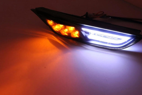 Amber/White LED Smoke Front Bumper Side Marker Fit For 09-20 Nissan GTR GT-R R35