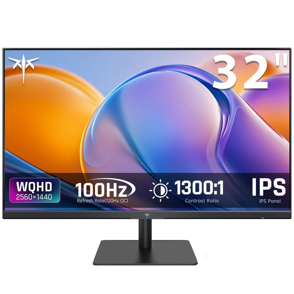 KTC Flat 32 Inch Monitor, QHD 1440P 2K@100Hz IPS Large Computer Monitor, Ultra Thin Bezels, Anti-Blue Light, HDR10, 103% sRGB, 86% DCI-P3, 350 Nits, 3ms MPRT, Adaptive Sync for Working and Gaming