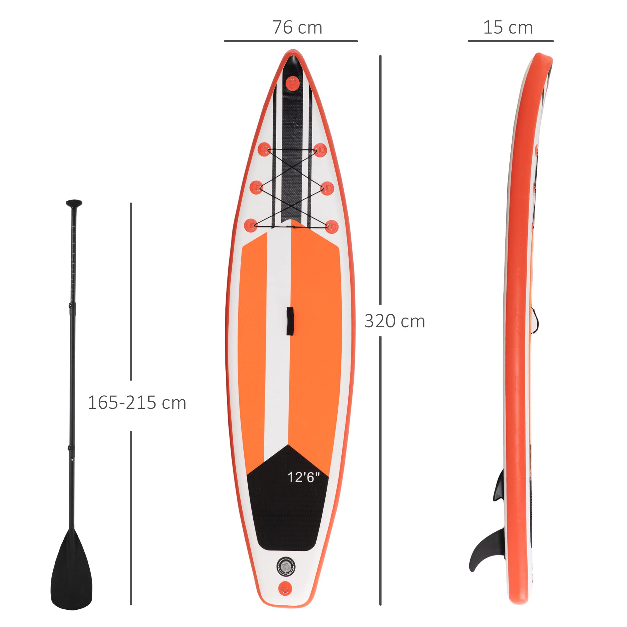 Outsunny Inflatable Stand Up Paddle Board, Non-Slip Deck Board