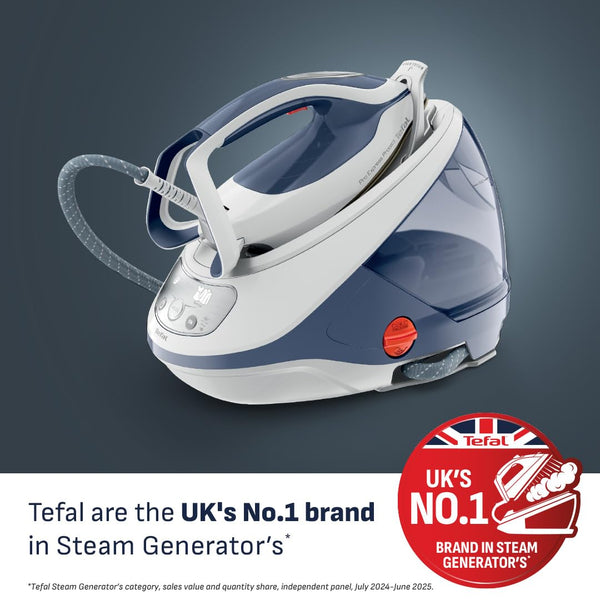 Tefal ProExpress Protect Steam Generator Iron, 7.5-Bar High Pressure, 560g/min Steam Boost, 135g/min Steam Output, No-Setting Technology, Anti-Drip Protection, 1.8 Litre, Blue & White,GV9224