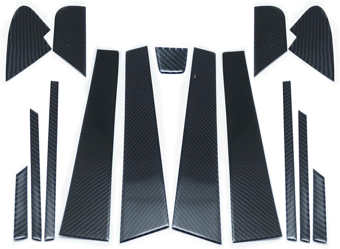 GAZOZ PERFORMANCE Carbon B Pillar Mask Panel Window Trims for 2015-2020 Subaru WRX STI VA - 15pcs