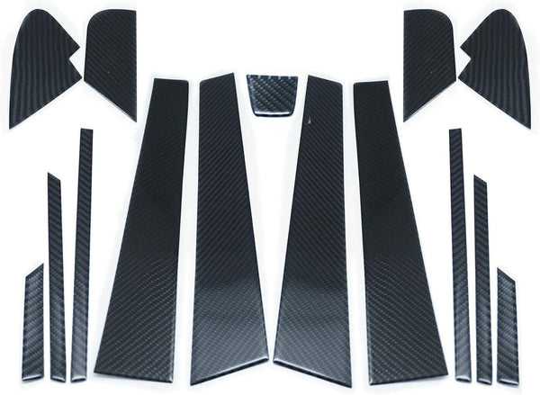 GAZOZ PERFORMANCE Carbon B Pillar Mask Panel Window Trims for 2015-2020 Subaru WRX STI VA - 15pcs