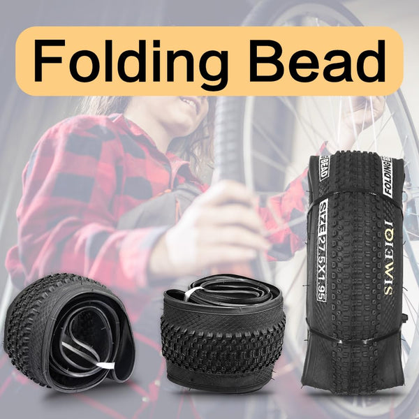 24/26/27.5 X 1.95 Inch Folding Bike Tires with 3mm Anti Puncture Proof Protection for Mountain Bicycles (27.5X1.95/2 Tires)