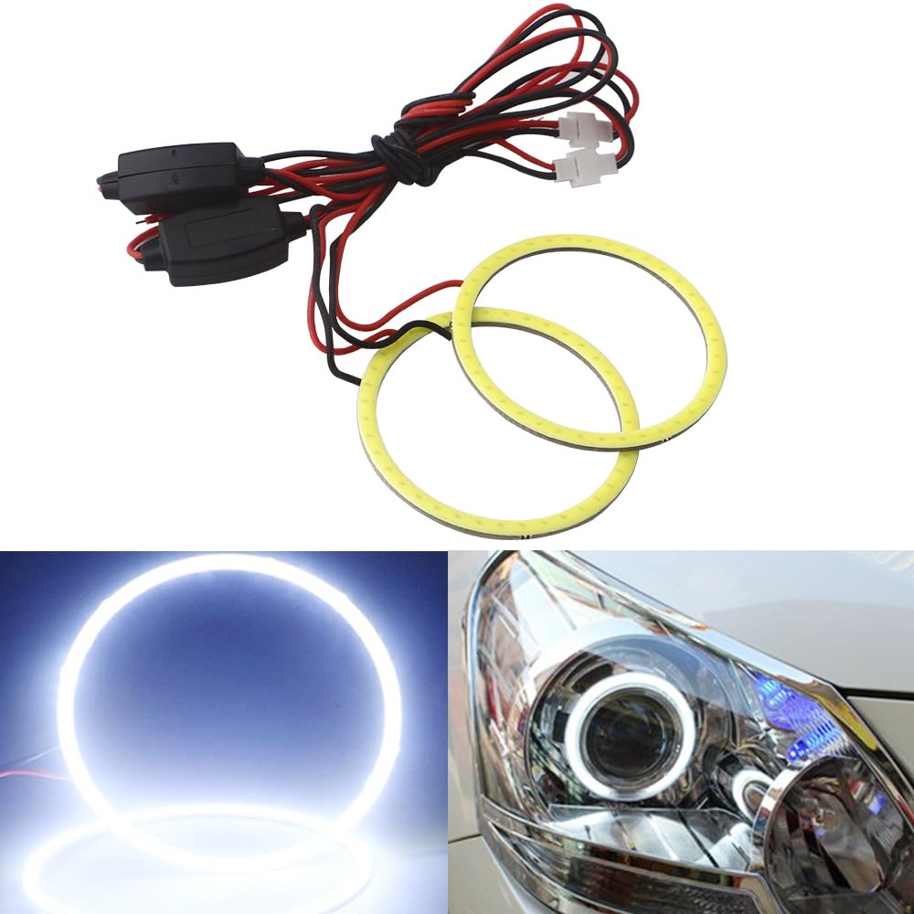 Qasim Car Angel Eyes COB Light Halo Ring 120MM 93SMD Headlight Lamp White 12V 24V(Pack of 2PCS)
