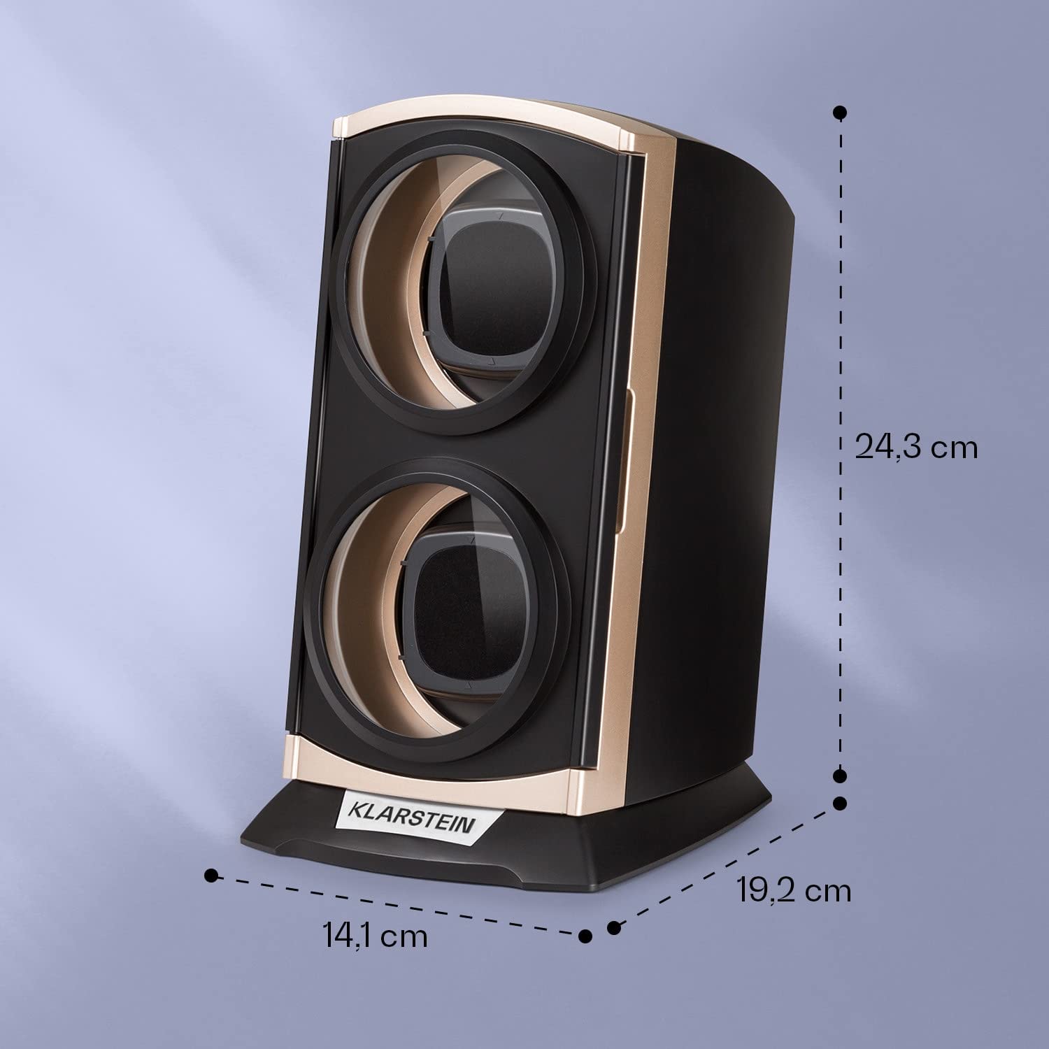 KLARSTEIN St. Gallen Premium - Automatic Watch Winder, Rotator, Holder, Case for 2 Watches, 4 Speeds, Right-Left Running