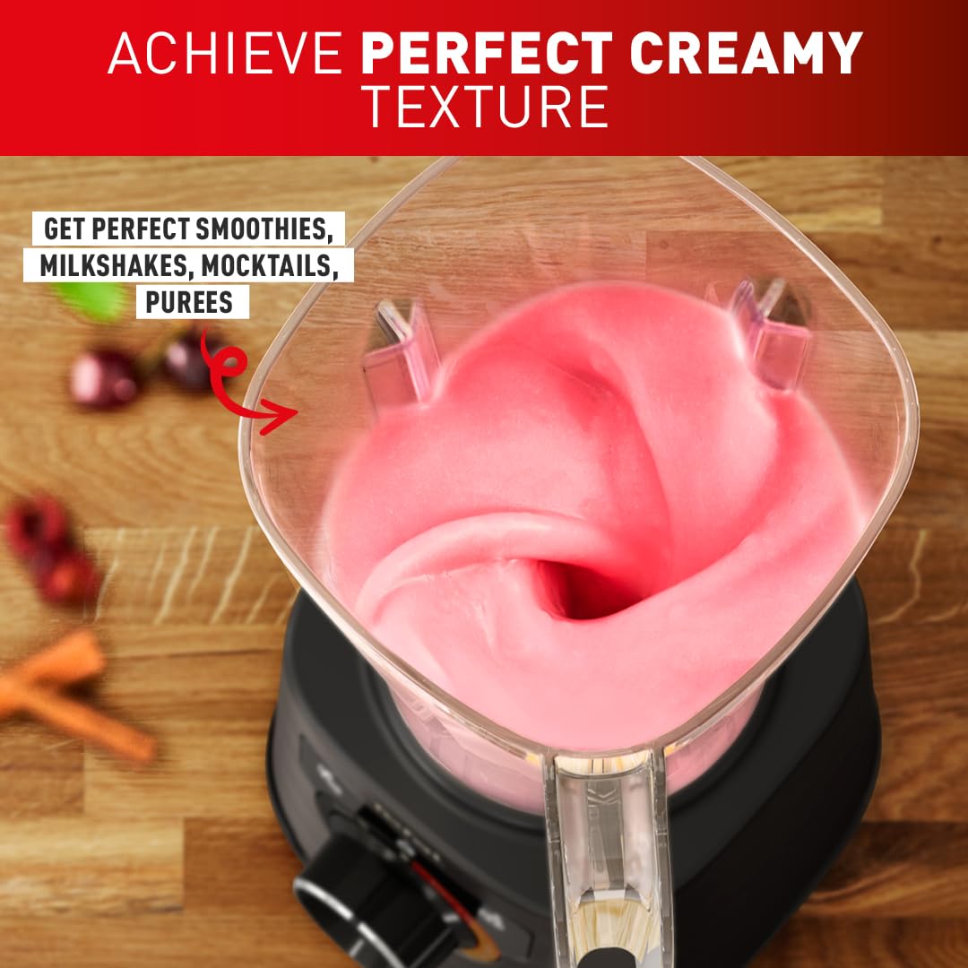 Tefal PerfectMix+ High-Speed Blender, 2L Lightweight Tritan Jar, Durable Titanium Powelix Blades, 1200W, Powerful Blending, Smoothie, Soup, Auto Clean Program, Dishwasher-Safe Parts, Black, BL88A840