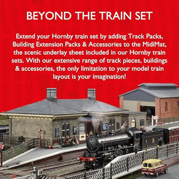 Hornby Train Set R1230M GWR Plastic High Speed Analogue OO Gauge Locomotives Model Railway Train Sets, Starter Electric Model Train Kits Steam Engine Model Building Kits 1:76 Scale Model Train Gifts