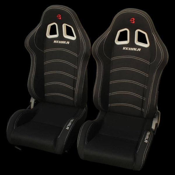 Set of Barbarian Reclining Bucket KEHALA Racing Seats for Focus Mk2 (All Models) Ford, Black Felt, Track, Race, Drift