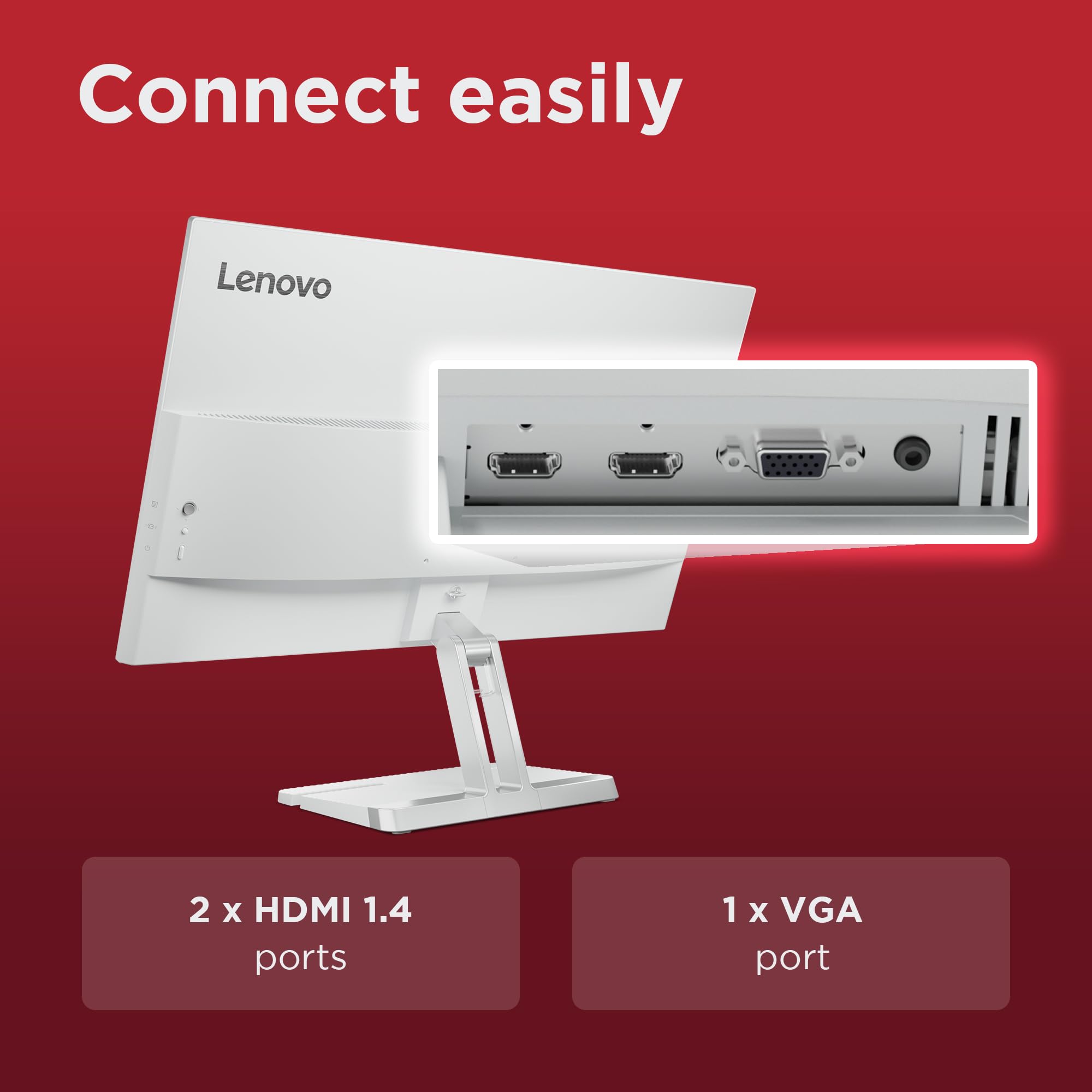 Lenovo L27i-4B 27 Inch PC Monitor | FHD, 1080p, 48-100Hz, IPS, 4ms, VGA and HDMI